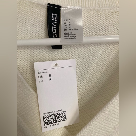 H&M Collared Sweater Sz S in Natural White - Picture 6 of 7